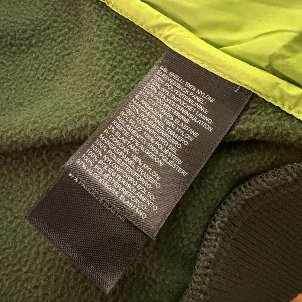 NORTH FACE Men’s Olive & Lime Quilted Jacket size S - Picture 7 of 11